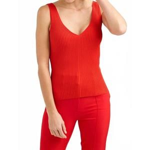 NEW GENERATION LOVE andie ribbed sweater tank top in flame